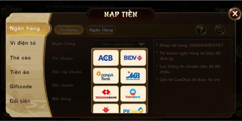 Nạp tiền Iwin Các phương thức Nạp tiền Iwin
